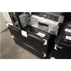 BLACK 2 DRAWER LATERAL FILE CABINET