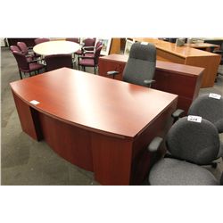 CHERRY EXECUTIVE DOUBLE PEDESTAL DESK WITH