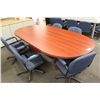 Image 1 : MAHOGANY 8FT OVAL BOARDROOM TABLE