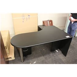 LOT OF 3 COMPUTER TABLES WITH 2 PEDESTALS