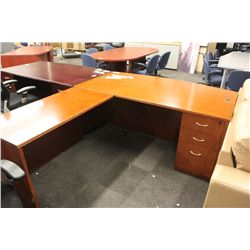 CHERRY BOWFRONT EXECUTIVE DESK WITH RETURN