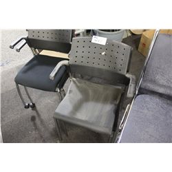 GREY MOBILE STACKING CHAIR
