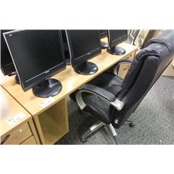 MAPLE COMPUTER DESK WITH PED