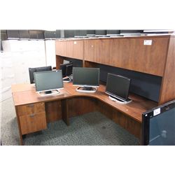 CHERRY EXECUTIVE DESK WITH HUTCH