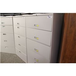 HON GREY 5 DRAWER LATERAL FILE CABINET