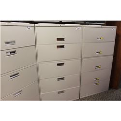 HON GREY 5 DRAWER LATERAL FILE CABINET