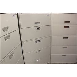 HON GREY 5 DRAWER LATERAL FILE CABINET