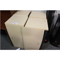 4 WALL MOUNT MAPLE HUTCHES