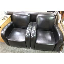 2 BROWN LEATHER ARM CHAIRS