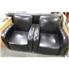 Image 1 : 2 BROWN LEATHER ARM CHAIRS