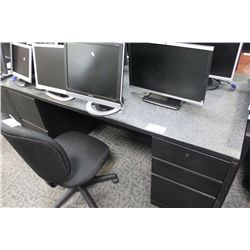 DOUBLE PEDESTAL DESK & MATCHING 2 DRAWER LATERAL
