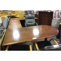 MAHOGANY U-SHAPE EXECUTIVE DESK