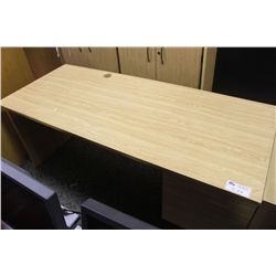 OAK 72" DESK WITH BOOKCASE & SIDE TABLE