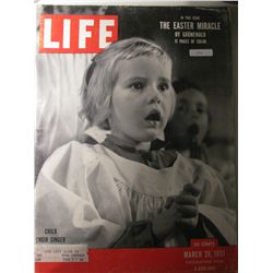 Vintage March 1951 Life Magazine; The Easter Miracle/Child Choir Singer