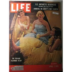 Vintage April 1956 Life Magazine; Churchill on Liberty's First Charter/The Teen-Age Telephone Tie-Up