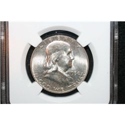 1956 Ben Franklin Half Dollar, NGC Graded MS65