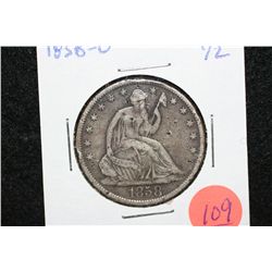 1858-O Seated Liberty Half Dollar