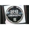 Image 2 : 2012 Year of the Dragon Silver Round, .999 Fine Silver 1 Oz.