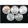 Image 1 : 1922 (2), 1923 (2) & 1924 Peace $1, lot of 5