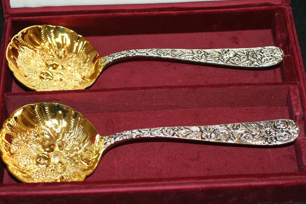 Godinger Silver Art Co. Serving Spoons "Amen Wardy Home" Collection, lot of 2