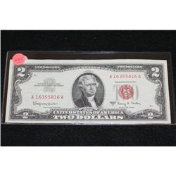 1963-A United States Note $2, Red Seal, #A16355816A