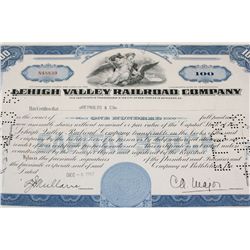 Lehigh Valley Railroad Co. Stock Certificate dated 1957