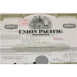 Union Pacific Corp. Stock Certificate dated 1969