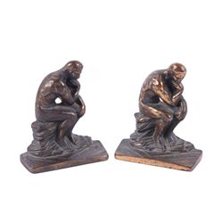 1928 Bronze Bookends entitled "The Thinker"
