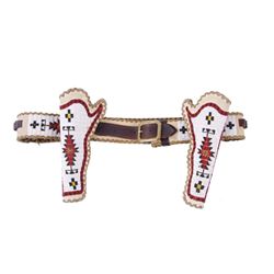 Custom Made Fully Beaded 2-Gun Holster Rig