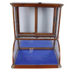 Antique Original Glass Oak Bow Front Showcase