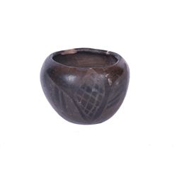 Blackware Small Pot with Maize Design - Unsigned