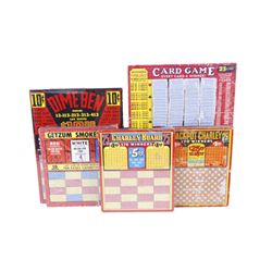 5 Antique Unused Gamblin Punch Boards
