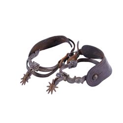 Double Crescent Silver Inlaid Moon Spurs