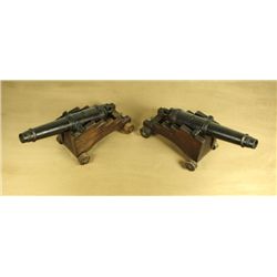 Pair of 18th to 19th Century Cast-Iron Canons