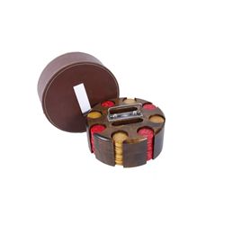 Bake-a-Lite Poker Chip Set with Leather Cover