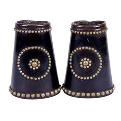 Black Cowboy Cuffs with Circle Grommets