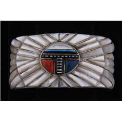 Zuni Mother-of-Pearl Inlaid Cuff Bracelet