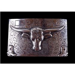 Mexican Sterling Steer Head Belt Buckle
