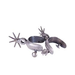 Chihuahua, Mexico Silver Inlaid Heavy Spurs
