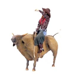 Renet #14, 2006, Paper Mache "Cowboy Riding Bull"
