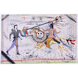 5 Original Ink & Colored Pencil Ledger Art