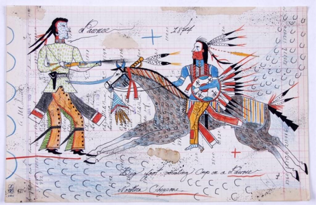 5 Original Ink & Colored Pencil Ledger Art