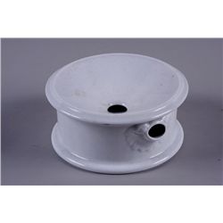 Antique White Crackle Glazed Finish Spittoon