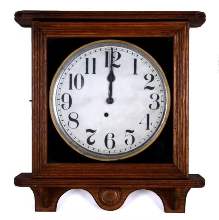 Antique Ingraham Oak Cased Wall Clock