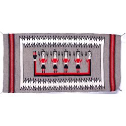 Navajo Warrior Red, Gray, & Black Rug