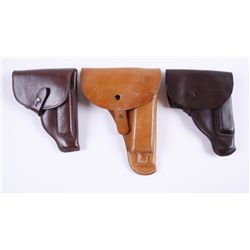 Lot of 3 Leather Holsters (2 Makarov, 1 CZ)