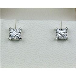 Brilliant 14K WG Ladies Diamond Earrings