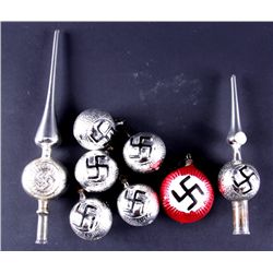 Lot of 8 "SS" Christmas Ornaments