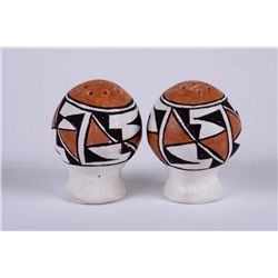 Pair of Acoma Polychrome Salt Shakers