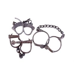 Collection of 3 Antique Handcuffs